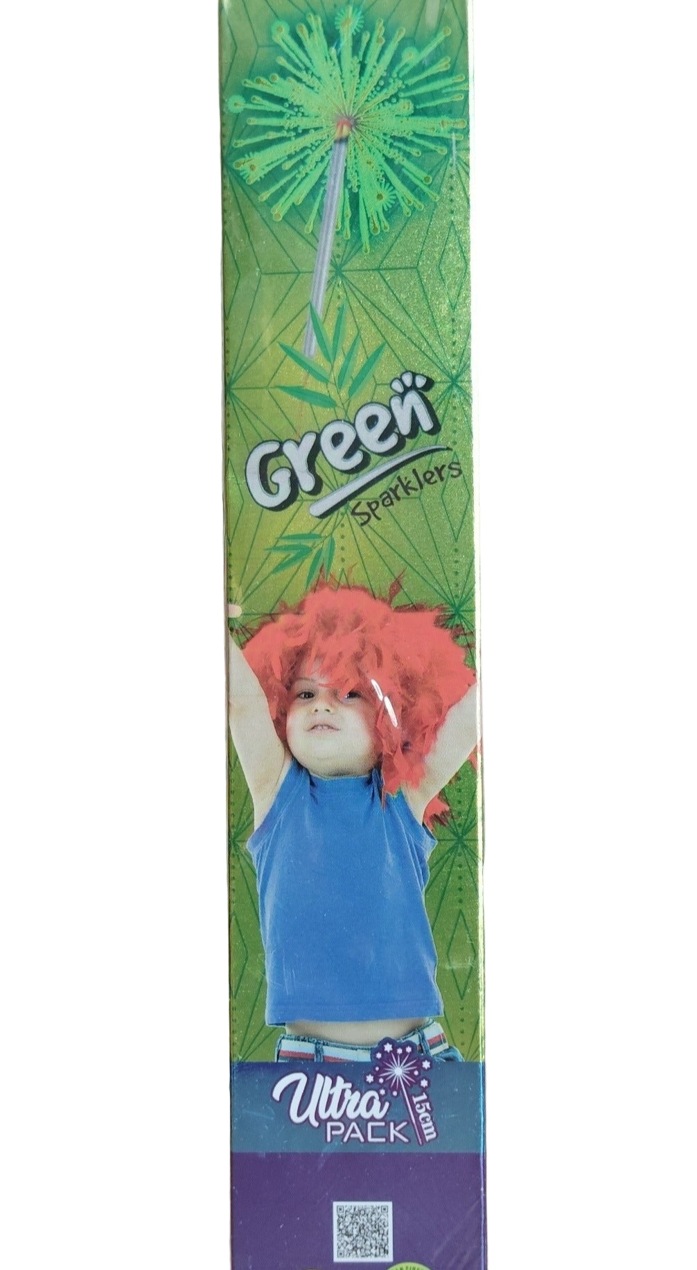 7J) 15Cm Green Sparkler
